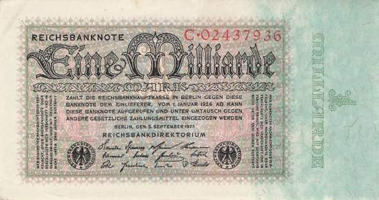 1 Milliarde Mark ro 111a c VF